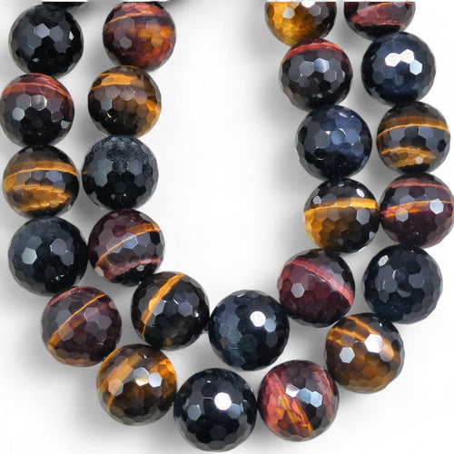 3 Color Tiger Eye Faceted Round AAA Grade 22mm Honeycomb Cut