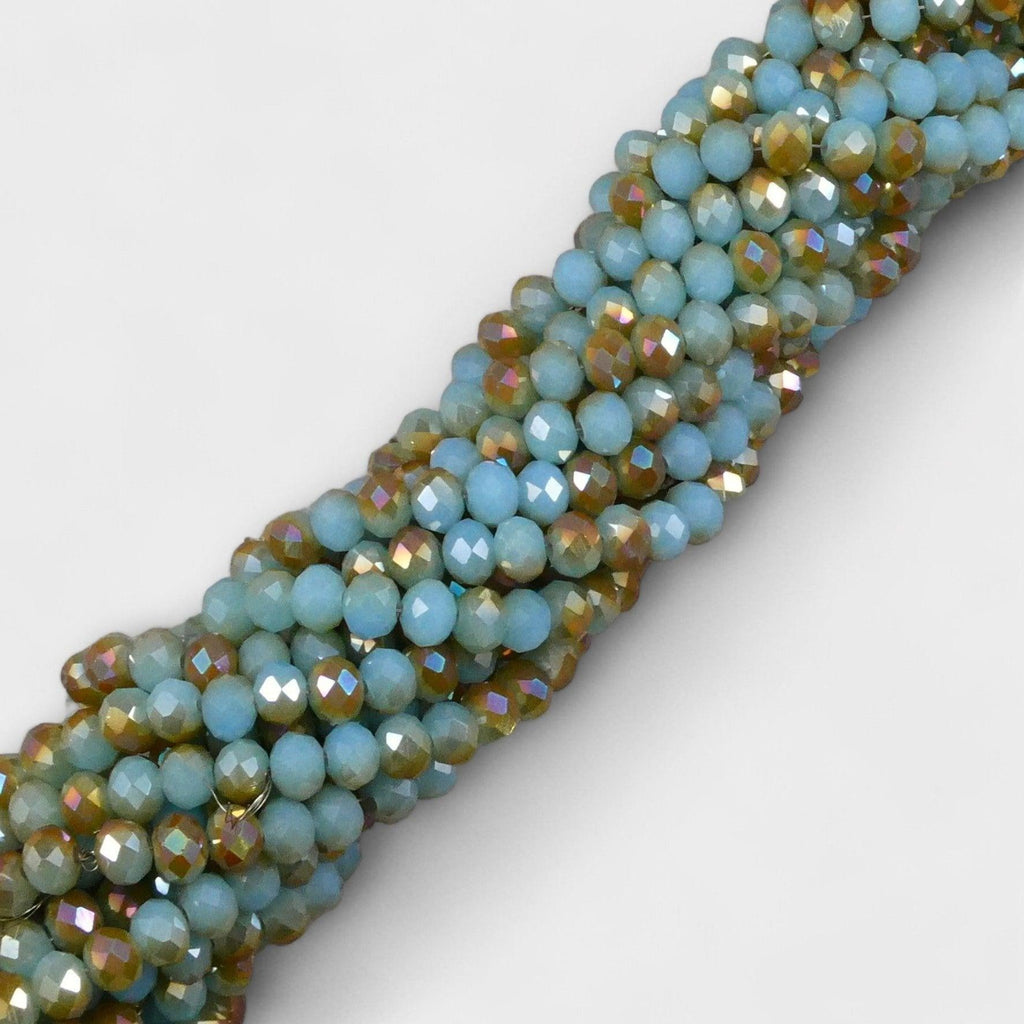 Crystal Faceted Rondelle Metallic Two Color, 2mm 4mm 6mm 8mm