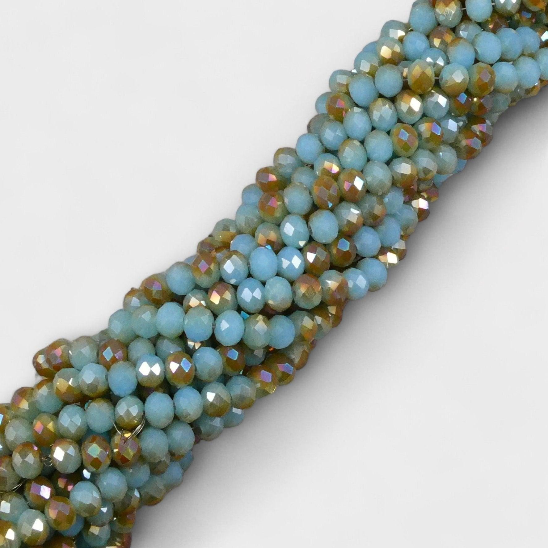 Crystal Faceted Rondelle Metallic Two Color, 2mm 4mm 6mm 8mm